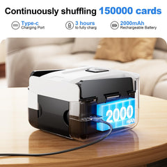 Demolike shuffler with rechargeable battery for portable use.