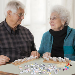 Double-12 domino tiles built for lasting, durable play.
