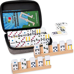 Demteric upgraded dominoes double 6 tiles with bright dots for quick recognition during play.