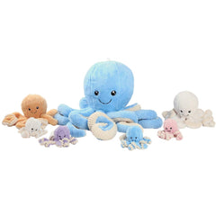 DENTRUN Blue 24-inch octopus plush with stretchable legs for play