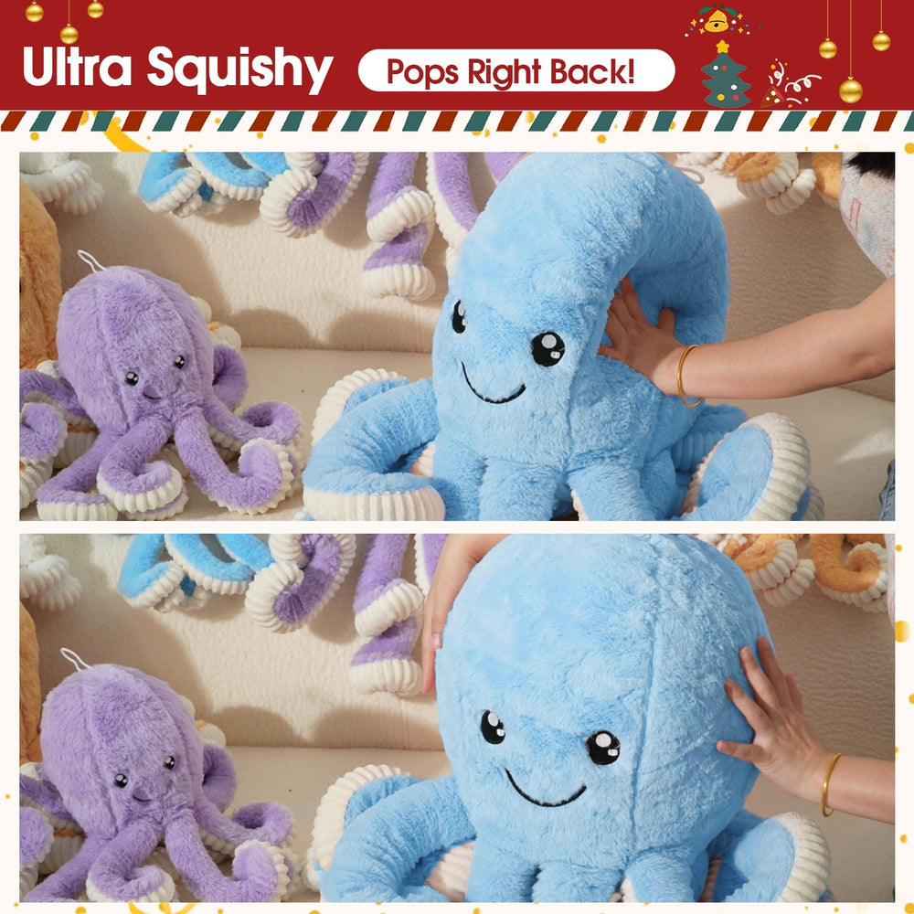 DENTRUN Brown 16-inch octopus plush with head loop for easy carrying