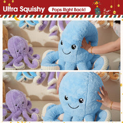 DENTRUN Brown 16-inch octopus plush with head loop for easy carrying