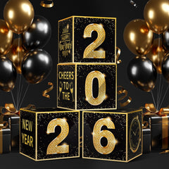Denylo Pro 2026 balloon box set with black and gold accents for year-end decor