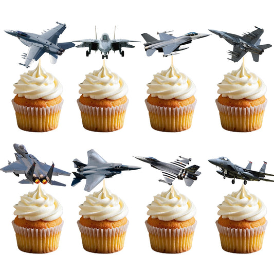 Deorfuy airplane cupcake toppers for festive party desserts
