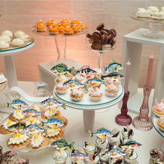 Deorfuy baby shower fish toppers brighten treats with playful designs.