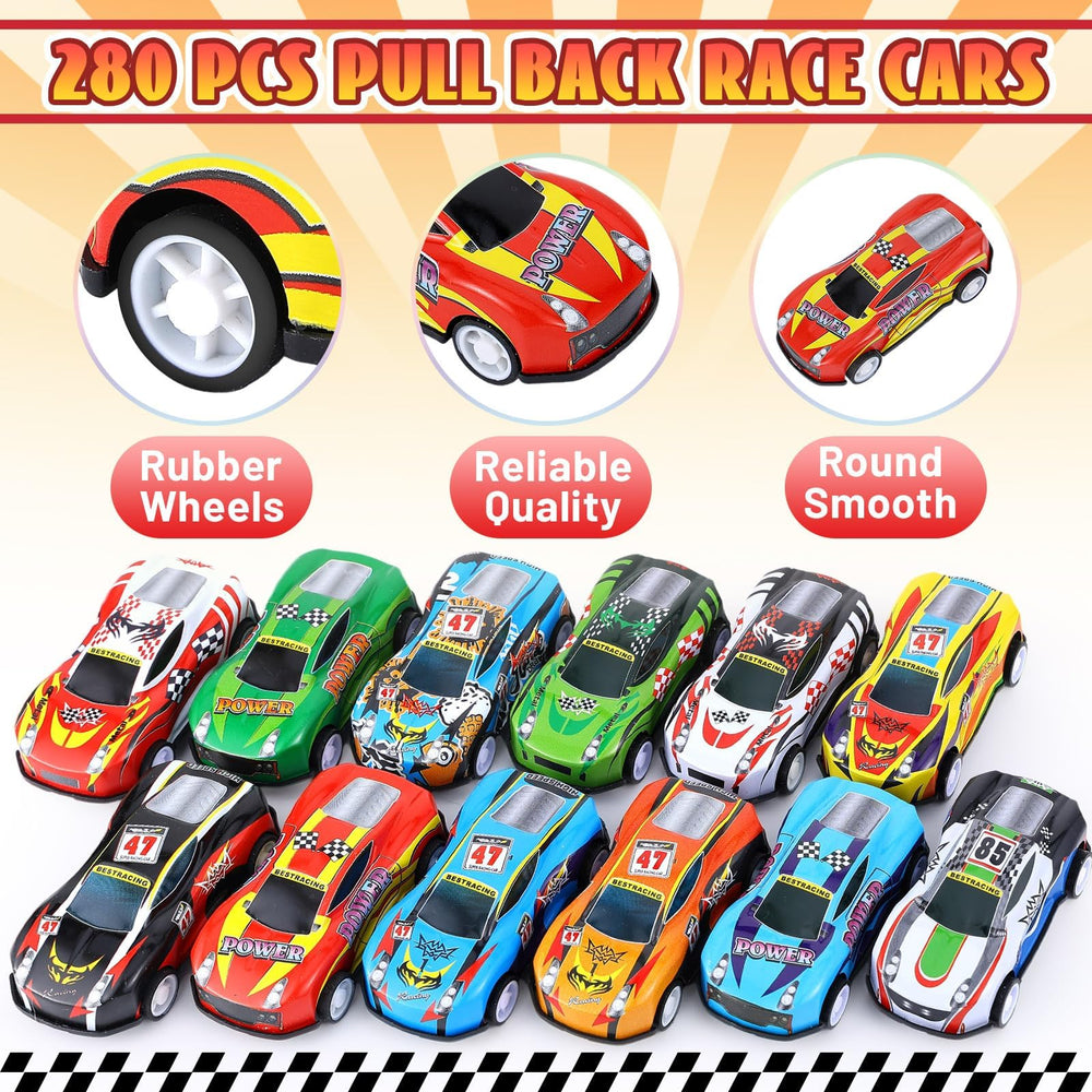 DERTE mini race cars with rubber wheels glide smoothly on play surfaces.