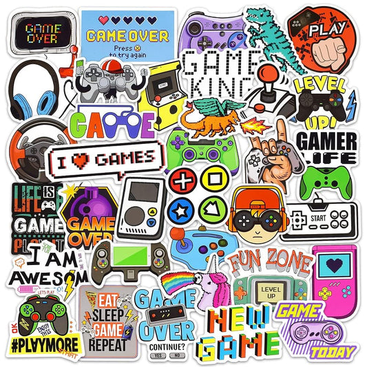DETICKERS gamer stickers for water bottles with bold designs for kids and teens.