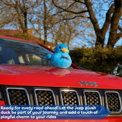 Detroit Shirt Company licensed Jeep plush tag close-up, ensuring authenticity.