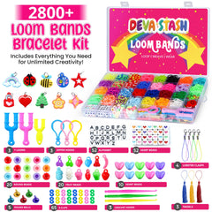 DEVA STASH 30-colour loom bands kit with vibrant hues for bracelets