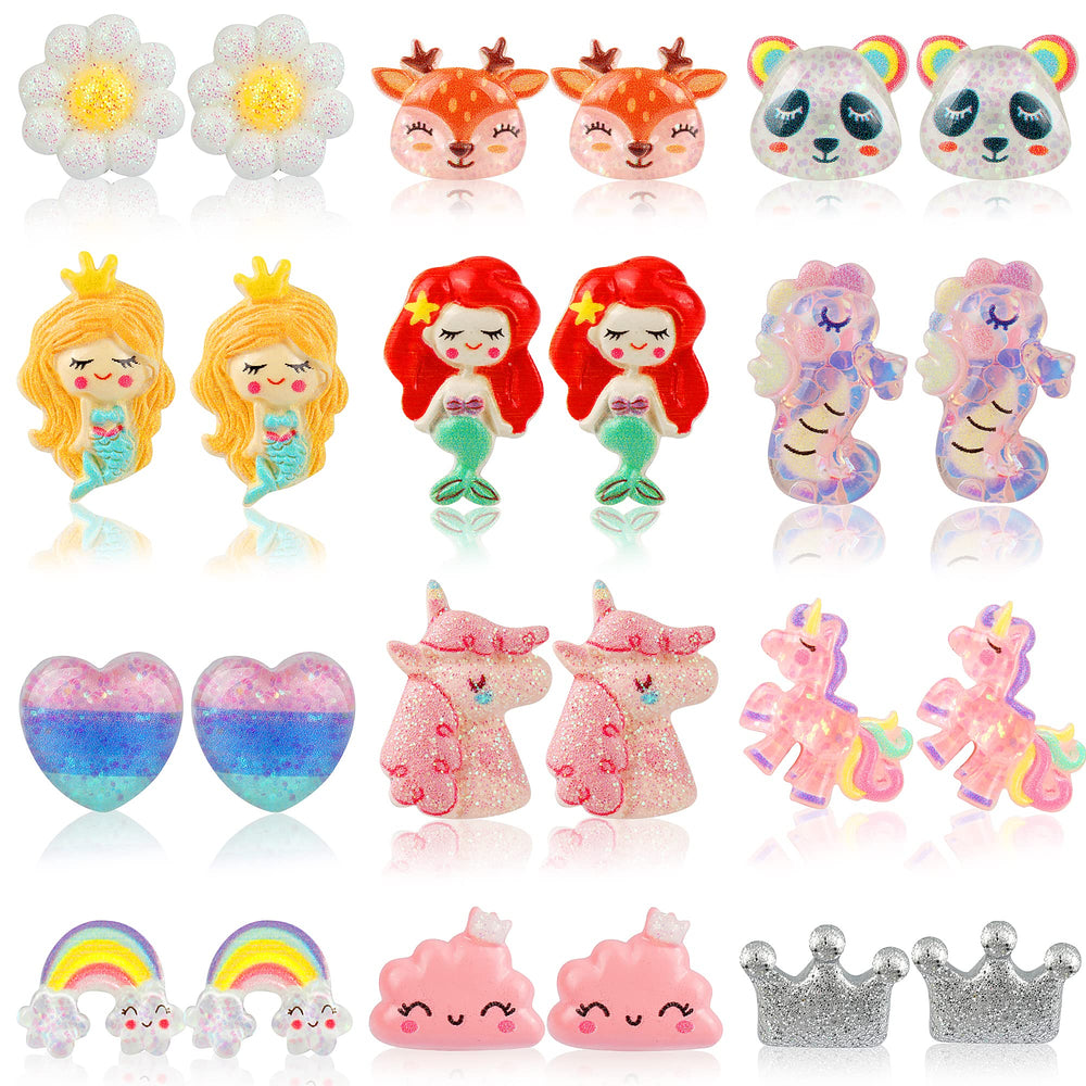 DEVIENG clip-on earrings crown design for kids, gentle and hypoallergenic.