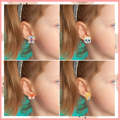 DEVIENG seashell clip-on earrings, sparkling accents for party outfits.