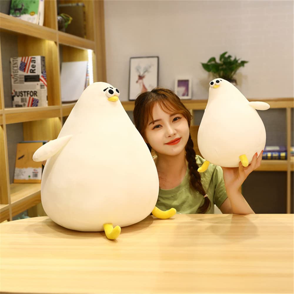 DEYI fat chicken plush close-up face reveals friendly expression.