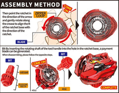 DEZAWRTY Gyro X Set Beystadium compatibility top, easy setup and quick battles
