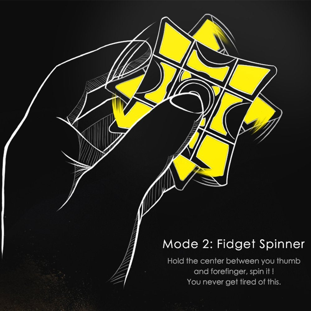 D-FantiX fidget spinners cube front close-up shows 2-in-1 design.