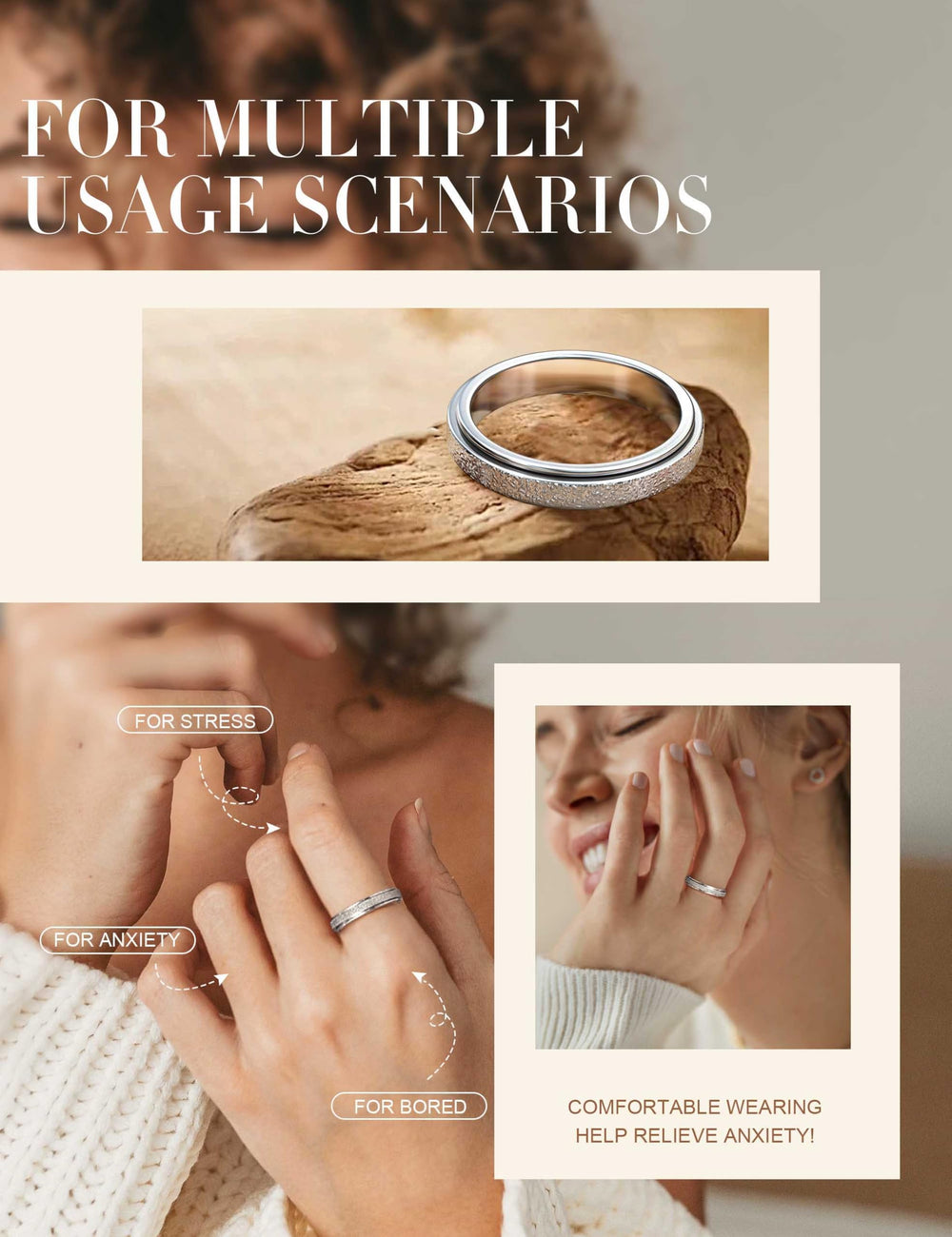 Diamday glitter sandblast finish highlights modern elegance for anniversaries and daily wear.