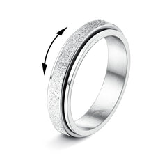 Diamday silver fidget ring close-up shows smooth spin for anxiety relief.