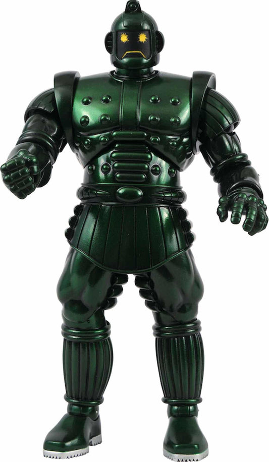 Diamond Select Titanium Man figure in dynamic stand, ideal for shelf display and collection.