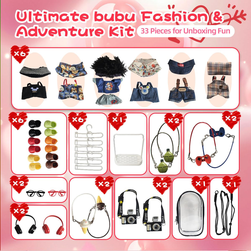 Diaomao six clothes set expands 17cm doll wardrobe with mix-and-match options.