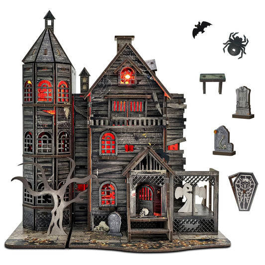 Dibetoy haunted house assembly kit ready for display and DIY fun