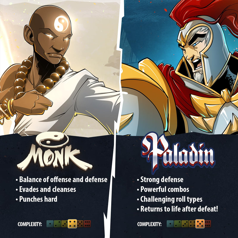 Dice Throne full-color rulebooks explain fast pacing and tactical options.