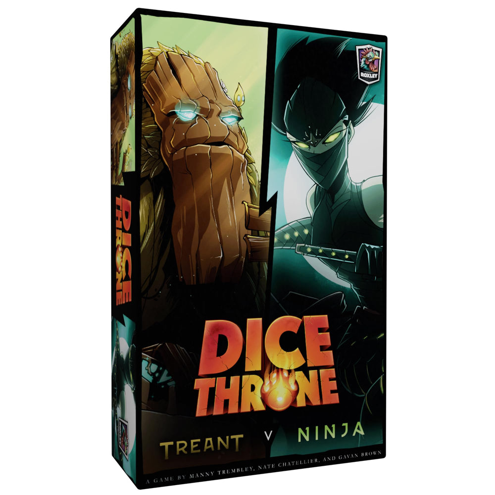 Dice Throne Treant vs Ninja duel showing strategic head-to-head combat