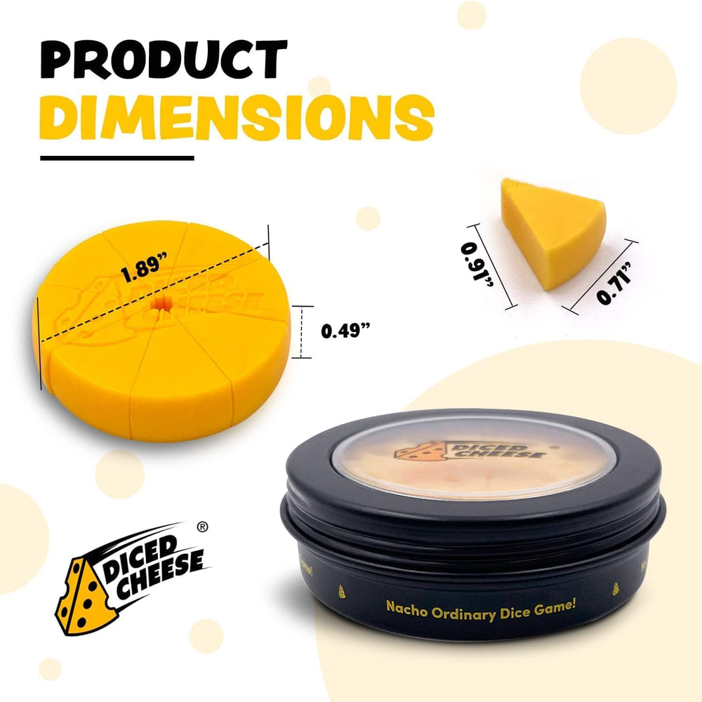 Diced Cheese at a family game night around the table, promoting screen-free fun.