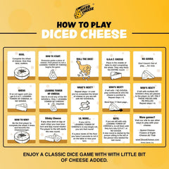 Diced Cheese NO GOUDAs illustrating leaning towers excitement and challenge.