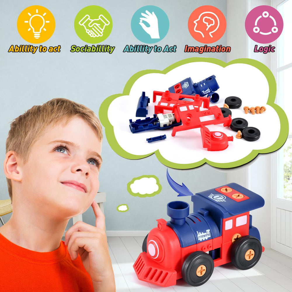 DICROON train model fosters engineering curiosity through assembly.