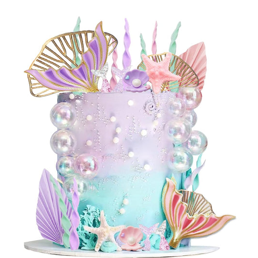 DiDida mermaid cake topper features big tails and seaweed for enchanting mermaid-themed celebrations