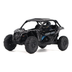 Diecast Masters BRP Maverick X3 front view in triple black, ideal for display.