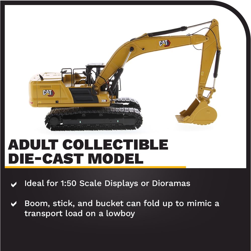 Diecast Masters Caterpillar 336 Next Gen excavator hoses and grab rails for texture