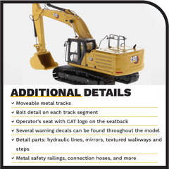 Diecast Masters Caterpillar 336 Next Gen excavator movable boom, stick, and bucket for realism