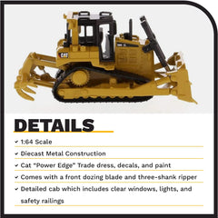 Diecast Masters D6R XL bulldozer cab detail for collectors