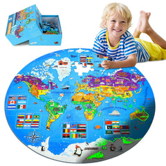 DIGOBAY Glow Map Puzzle daytime view reveals landmarks for hands-on geography exploration.