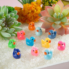 Diinokiy colorful duck miniatures ideal for dollhouses and cake toppers.