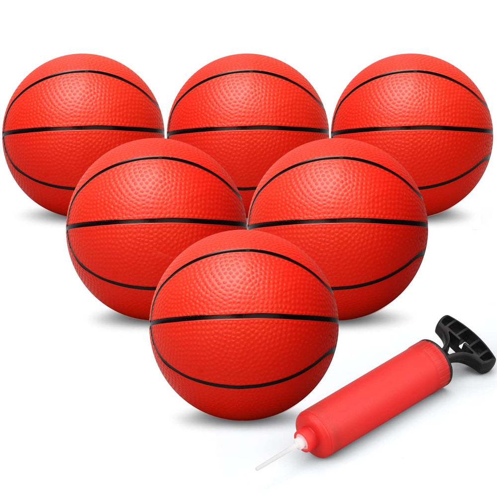 Dilabnba 6-inch red mini basketball for indoor hoops, lightweight and easy to grip.