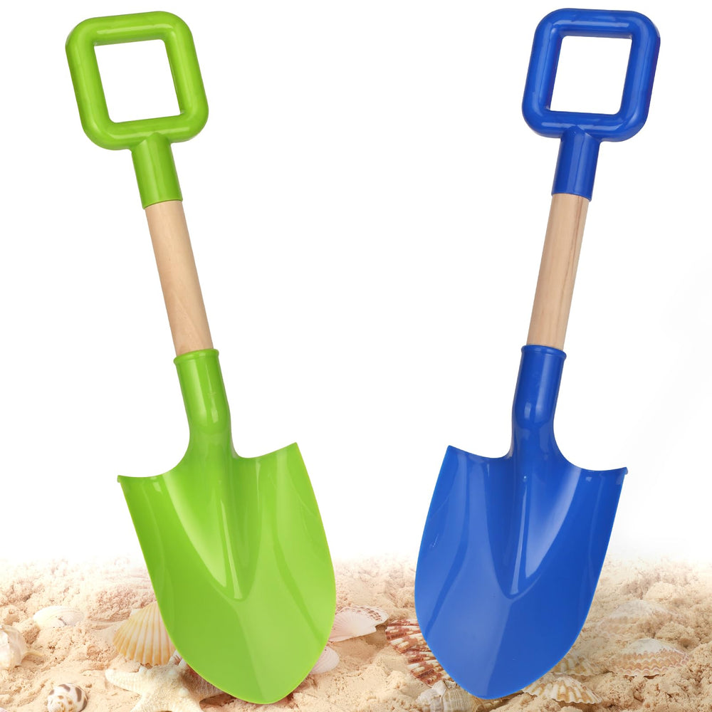 Dilabnba beach shovel blue and green two-pack for easy sand play sessions.