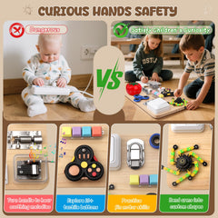 Dilabnba latches and gears close-up shows puzzle-solving fun for small hands.