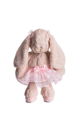 DILLY DUDU Ballerina Bunny Plush, 10-inch pink, ideal cuddle companion for kids.