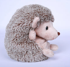 DILLY DUDU Hedgehog plush close-up showing soft fur for comforting hugs.