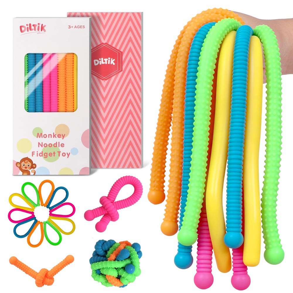 Diltik sensory strings 10-pack in vibrant color for tactile play and focus