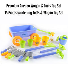 Dimple kids garden tools kit with non-slip handles designed for play.