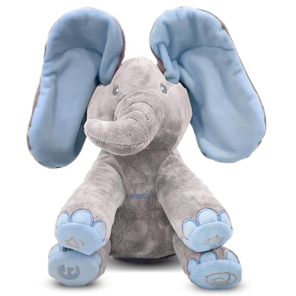 Dimple Kyle Peek A Boo elephant toy with right-foot songs for baby music fun