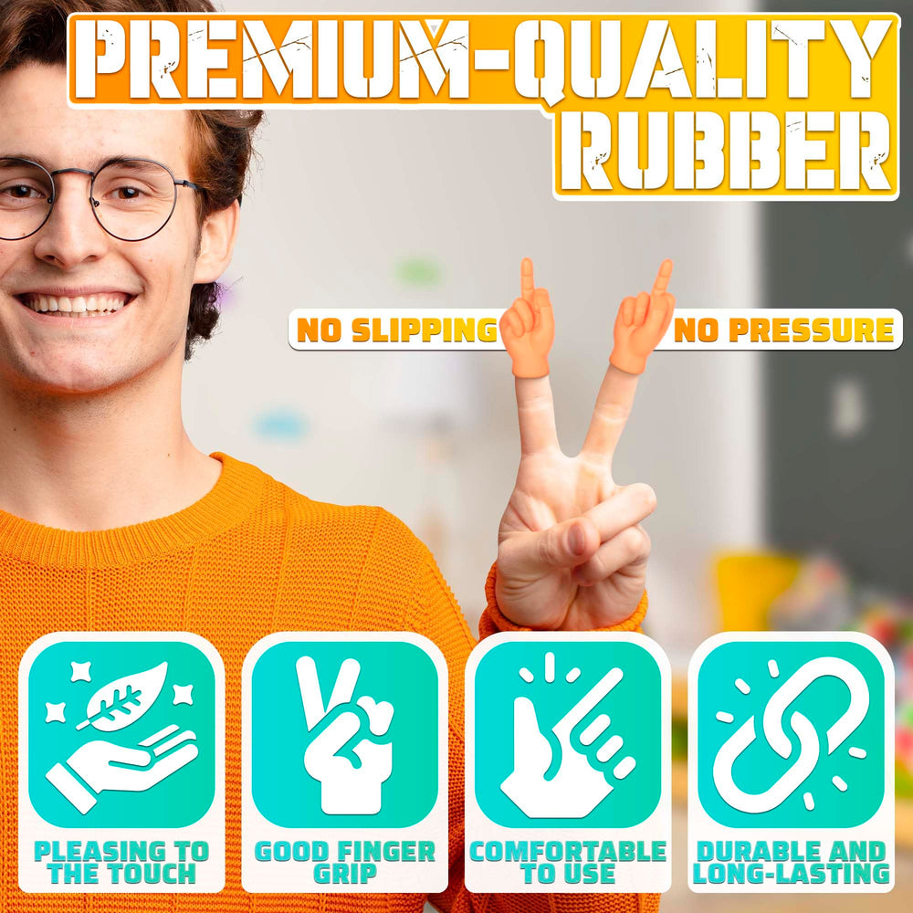 DIMROM five-pack middle finger tiny hands, soft rubber for comfy wear