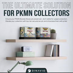 Dinavio Crafthouse PKMN Booster Box Case includes black base for display stability.