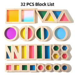 Dinhon acrylic blocks with light-table glow enhancing play experiences