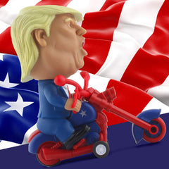 DINOBROS hand-painted Trump figure on motorcycle enhances display collections.