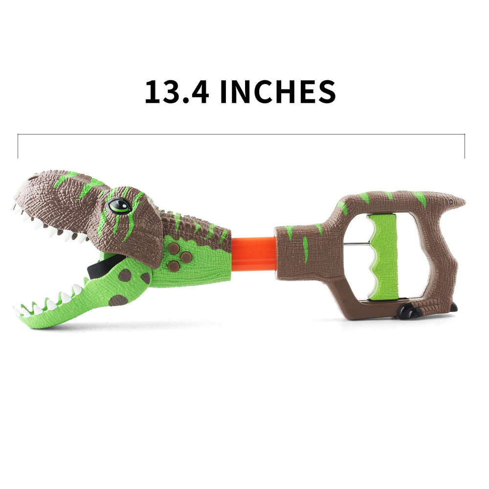 DINOBROS T-Rex grabber helps kids lift small items safely during pretend adventures.