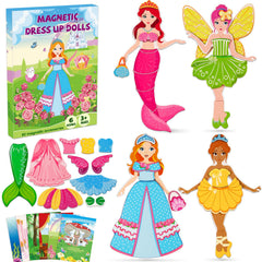 DINSUMRUG magnetic dress-up dolls with four characters for imaginative play.