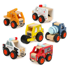 DIPALENT wooden ambulance car for toddlers enhances imaginative play and fine motor skills.